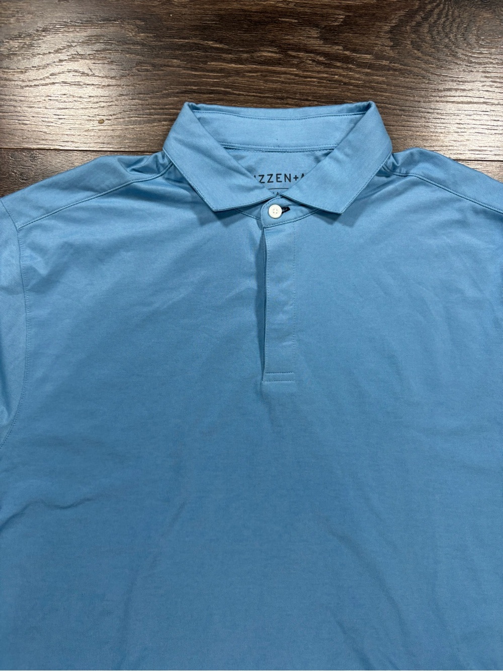Mizzen and Main Men's Light Blue Long Sleeve Polo Shirt Size Large